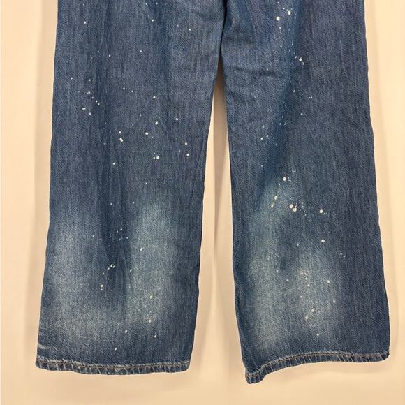 ANTHROPOLOGIE Pilcro The Annie Wide Leg Ultra High Rise Paint Splatter Jeans 27 - Picture 8 of 12